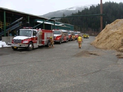 Fire Trucks Lined Up for ISO